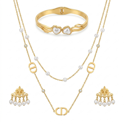 Nilanzia Pearl Emblem Jewellery Set