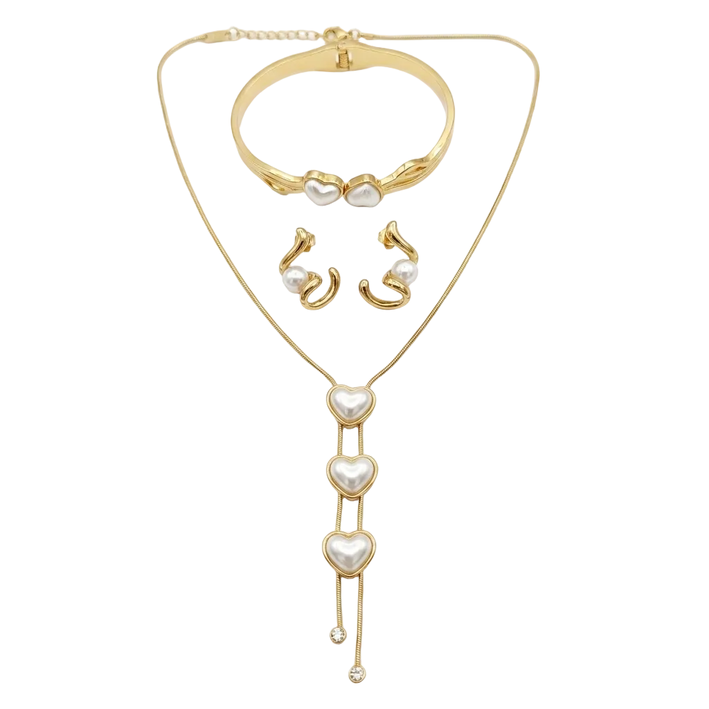 Nilanzia 3 Heart Pearl set
