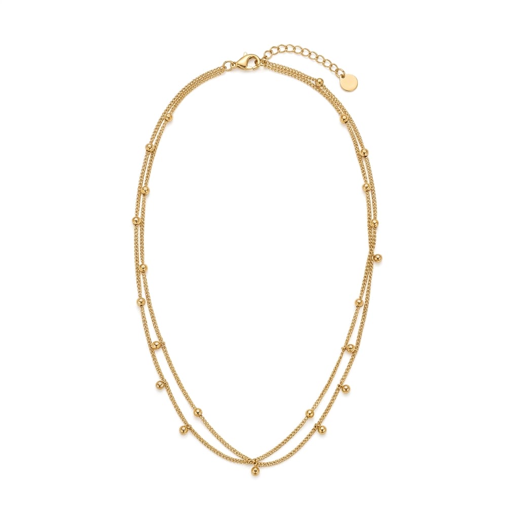 Nilanzia Gold Beaded Necklace