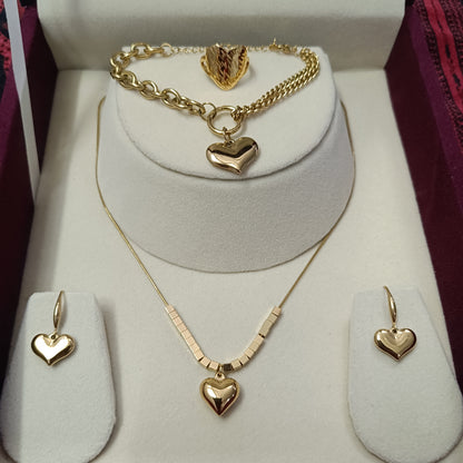 Nilanzia Romantic 4 piece Heart Jewellery Set