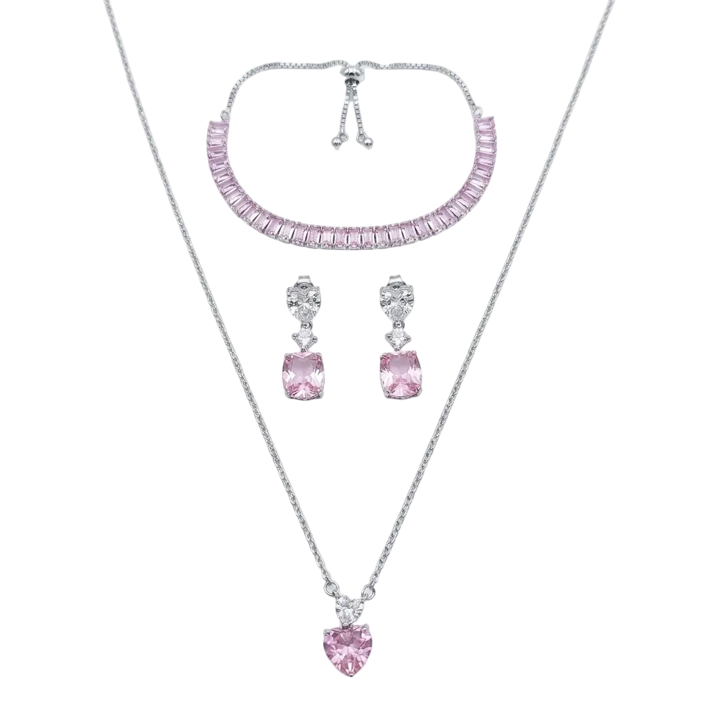 Blush Heart Sparkle Jewellery Set