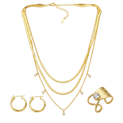 Elegance 3 Layered Necklace Set