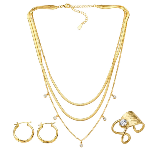 Elegance 3 Layered Necklace Set