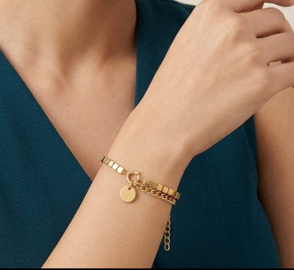 The golden cube chain bracelet