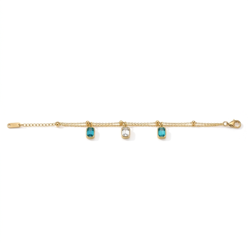 Luminous Cerulean Charm Bracelet
