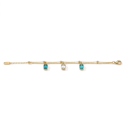 Luminous Cerulean Charm Bracelet