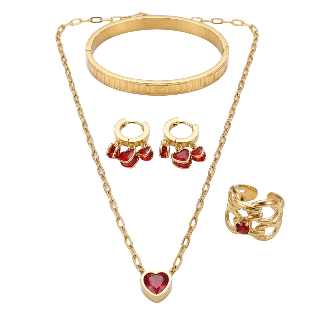 Nilanzia Scarlet Heart 4-Piece Luxe Set