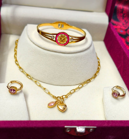 Rose Heart Charm Set