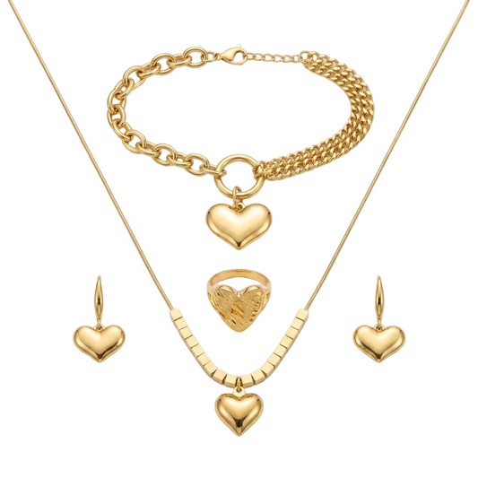 Nilanzia Romantic 4 piece Heart Jewellery Set